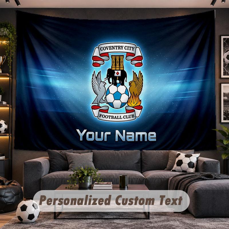 Wall Hanging Tapestry Custom NameCoventry City Pattern Personalized Printed Fabric Wall Decor