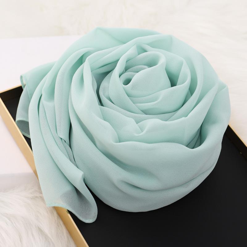 Muslim Hijab Scarf With Zipper Plain Bubble Chiffon Ready To Wear Veiled Hijab Wrap Solid Shawls Headscarf Turban Ramadan