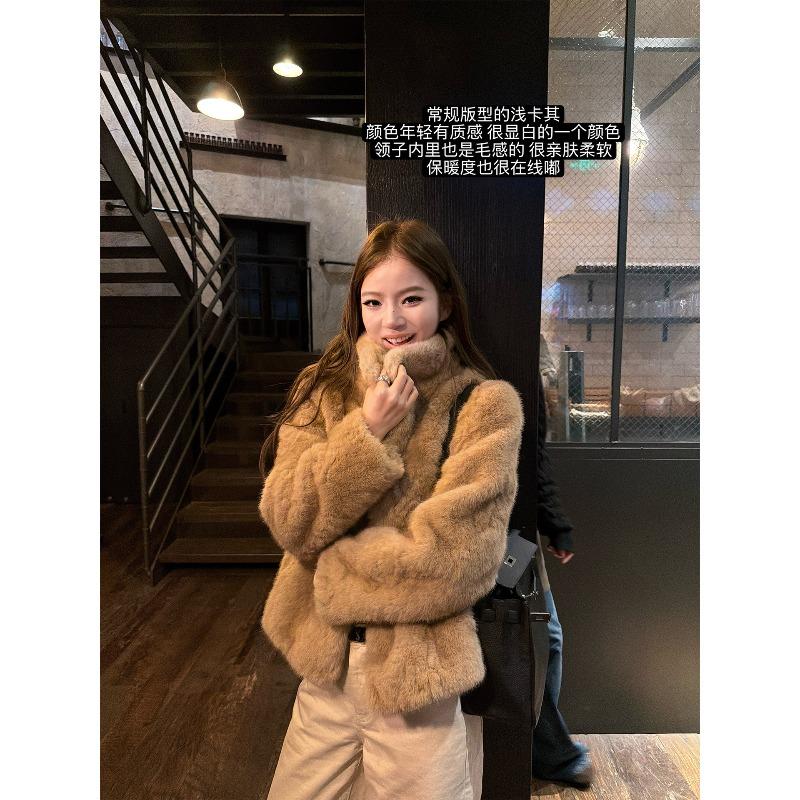 Soft and bony autumn and winter foundation, environmentally friendly fur integrated fur jacket