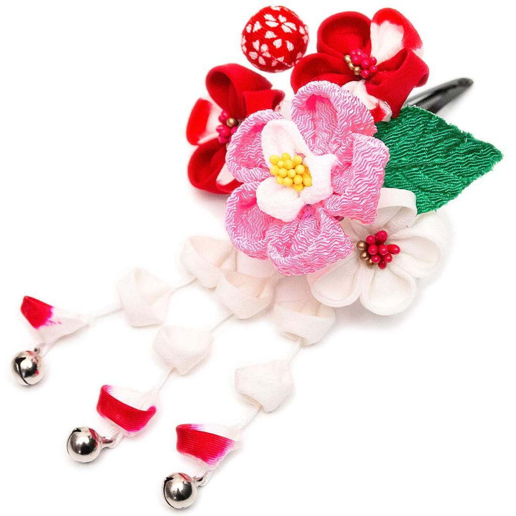 Kyoetsu Hair Ornament for Year of Artificial 753 A Shichi-Go-San 3-7 Olds, Tsumami-Zaiku (Pinch Wood) (F-06)