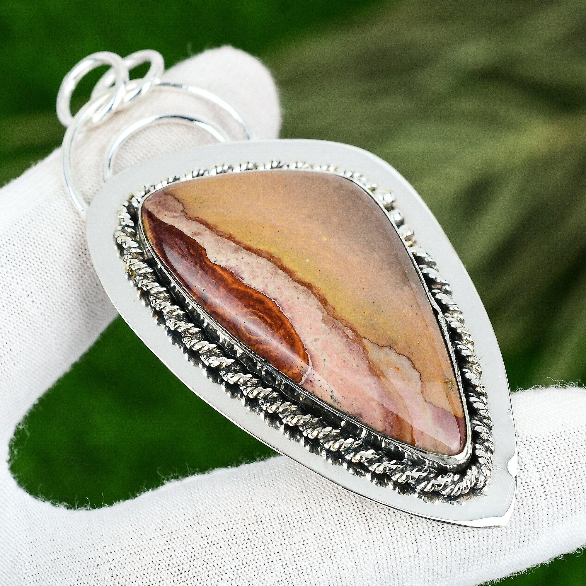 

Mothers day Deal 925 Sterling Silver Red Mookaite Gemstone Wife Pendant Jewelry