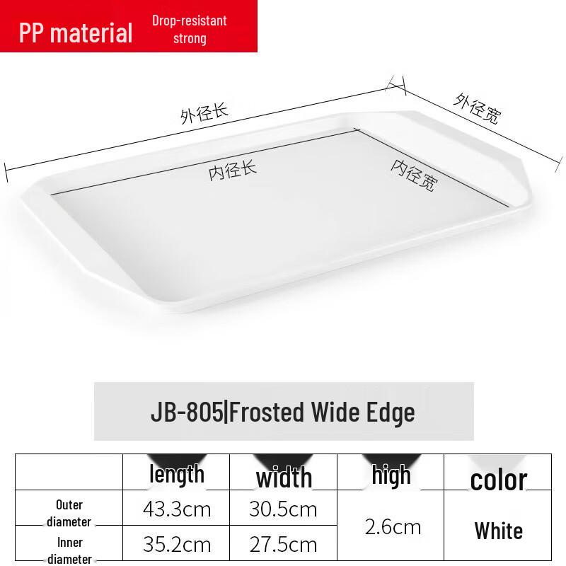 777 Plastic Rectangular Fast Food Tray