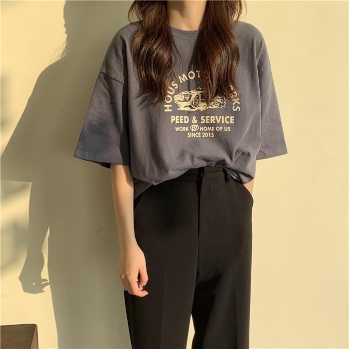 Summer Women's Loose T-shirt Bf Wind Plus Size Short-sleeved Tops