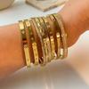 Geometric Star Stainless Steel Bracelet With 18k Gold Plating For Fashionable Women
