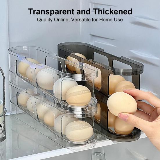 1/2/3Pcs Fridge Egg Holder Large Capacity Multi-layer Transparent Design Stackable