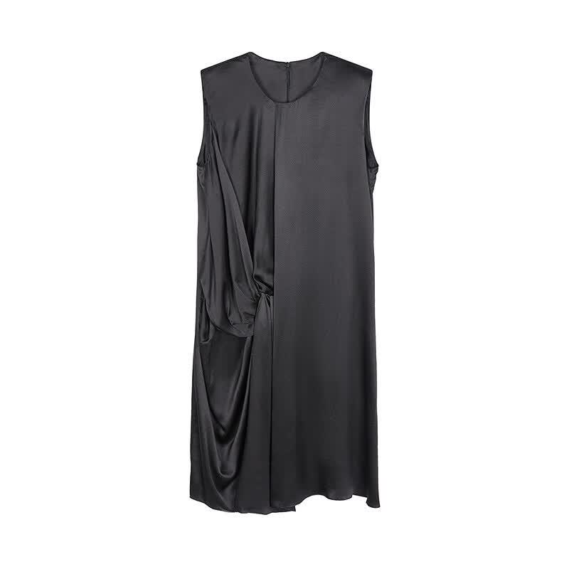 JNBY Sleeveless Round Neck A-Line Silk Dress