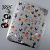 5D Embossed Nail Decals Halloween Art Stickers Skull Pumpkin Ghost Spooky Stickers Decals Waterproof Self Adhesive Manicure Decoration Decorative