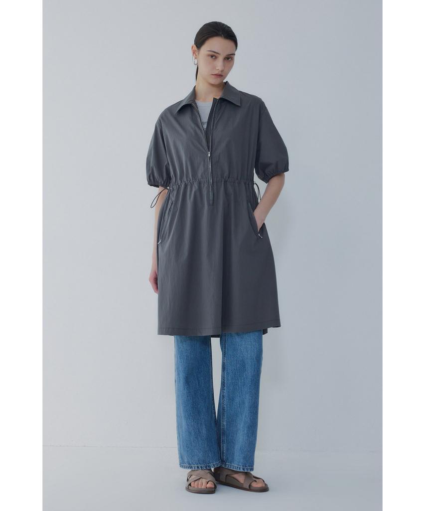 Bobeu Front Zippered Half Dress_Charcoal 7156237004