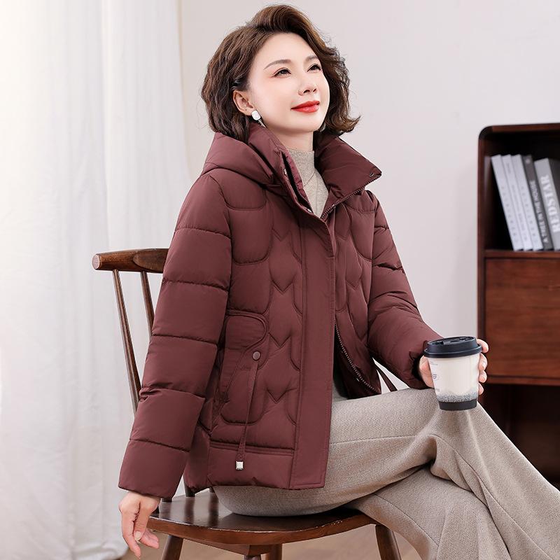 Abrigo Nuevo de Algodón Acolchado para Mujer, Abrigo para Madre de Mediana Edad y Anciana, Chaqueta Corta de Algodón Acolchado Gruesa para Otoño e Invierno