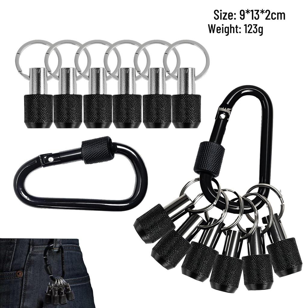 Hex Shank Keychain Socket Set with Carabiner and Extension Rod