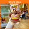 Dog Dachshund Rolled Tongue Bee Design Cute Plush Pendant Keyring Decoration