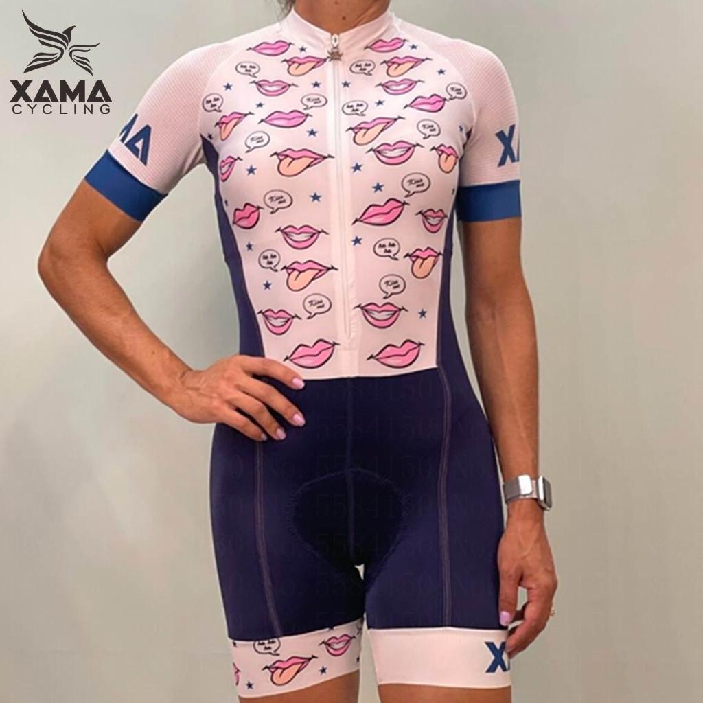 Dámský cyklistický overal Xama Cycling Sexy leopardí overal s krátkým rukávem Tri Suit Oblečení na cyklistický závod Pro velikosti 2XS-4XL