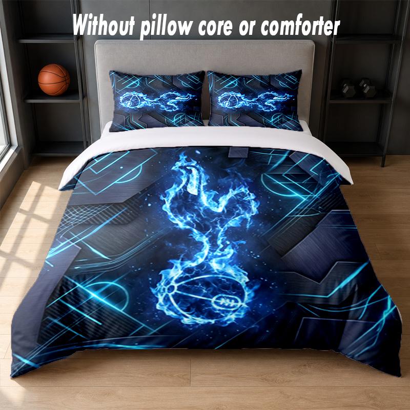 Tottenham Hotspur Design Bett Bettwäsche Set 1 Bettbezug + 2 Kissenbezüge Weich Atmungsaktiv Haushalt Bettwäsche