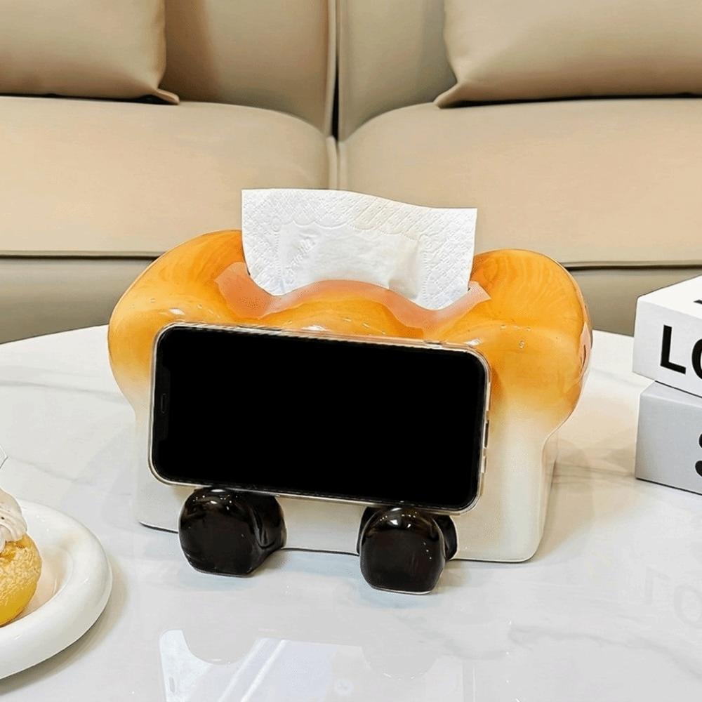 Reusable Toast Ceramic Tissue Box Cute Dining Table Paper Box Paper Storage Box Dining Table