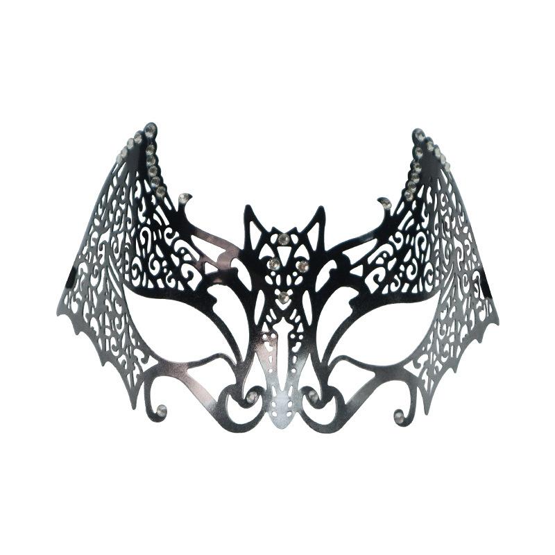 Carnival Masquerade Ball Diamond Encrusted Iron Half Face Bat Mask Halloween Party Sexy Iron Eye Mask
