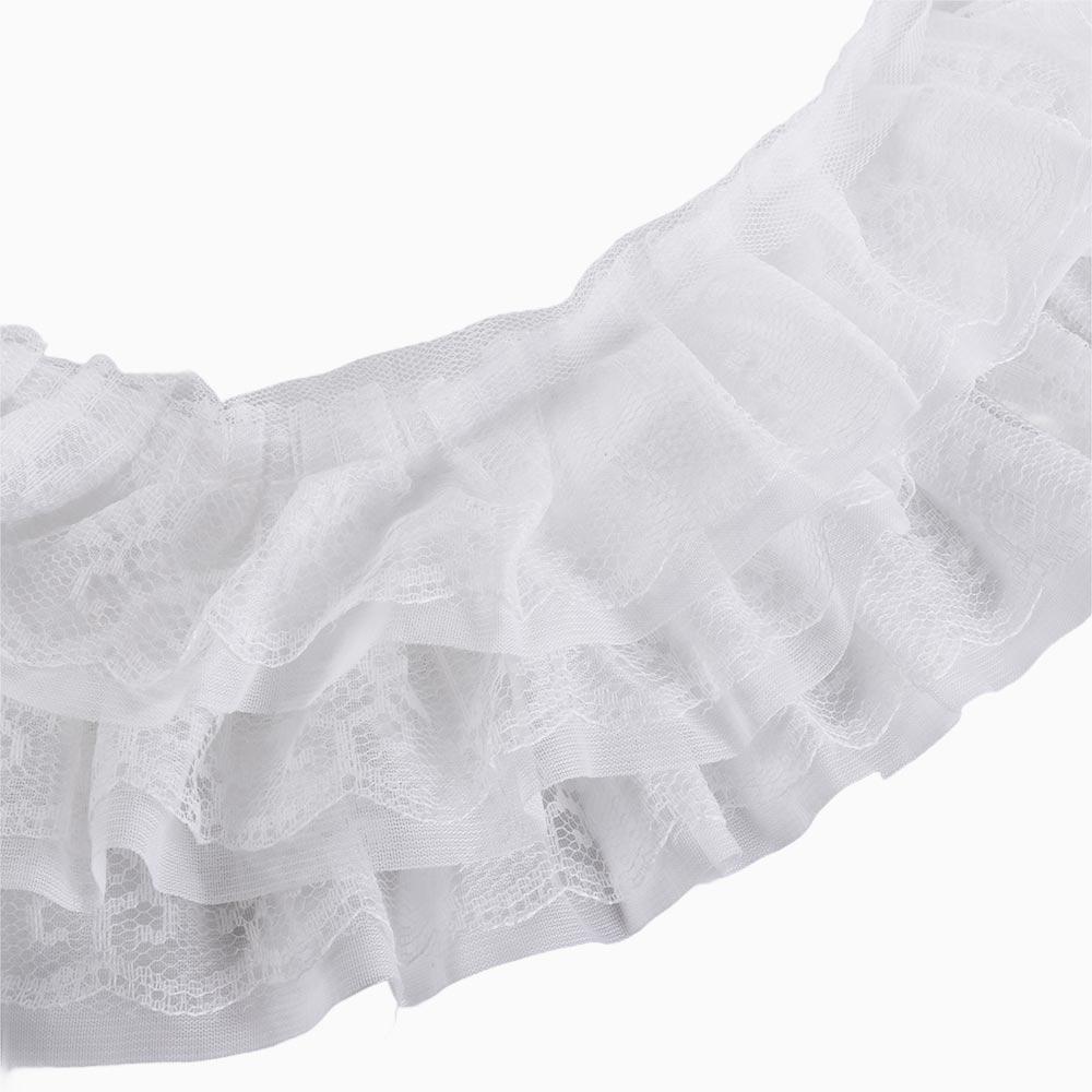 Applikation Luxuriöses Plissiertes Netz Chiffon Stoff Weich DIY Stickerei Kragen Band Exquisites Tüll Chiffon Rand Spitze Brautkleid