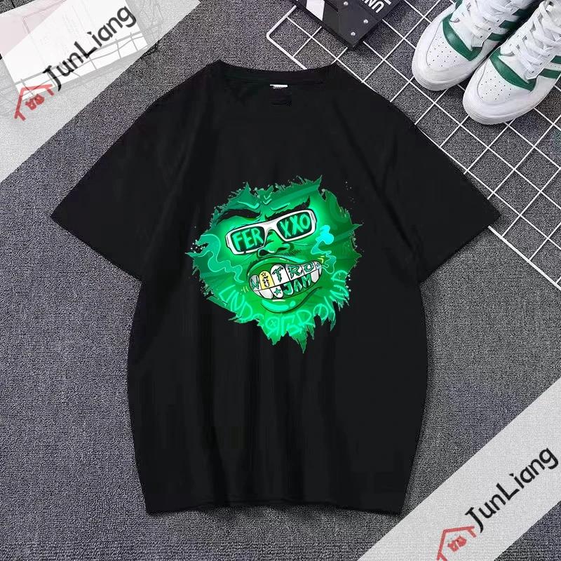 Ferxxo Breathable Tshirt Rapper Feid Printed Tshirts Summer Short Sleeve Tee Hip Hop Unisex Women Streetwear Tshirt