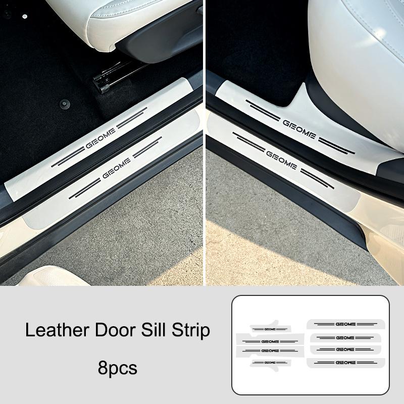 For Geely EX2 Xingyuan eMAS 5 2026 Car Door Sill Strip Leather Door Threshold Anti Scratch Protector Pedal Guard Sticker