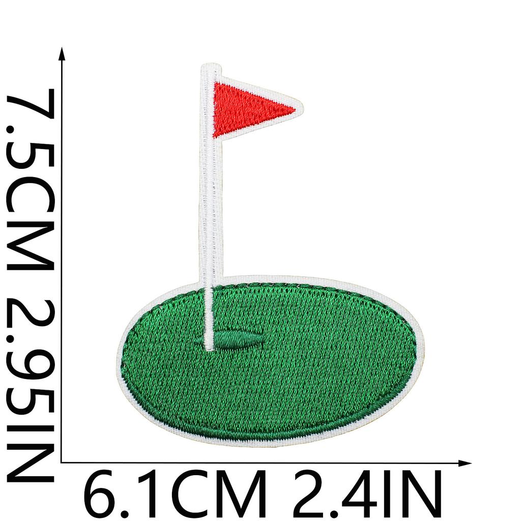 Golfbroderi Stoffklistremerke Golf Datamaskinbroderi Etikett Klær Veske Dekorasjon Flaggbroderi Klistremerke Varmepåføring