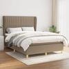 Exclusive House - Slatted Bed Base with Taupe Mattress 140x190 Cm Fabric