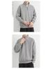 Men's Fleece-Lined Half-Zip Retro Sweatshirt, Solid Color Casual Jacket for Spring/Autumn/Winter