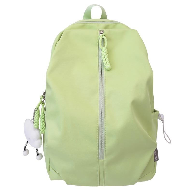

Solid Color Student Schoolbag Women s Lightweight Backpack Travel Computer Bag зелений