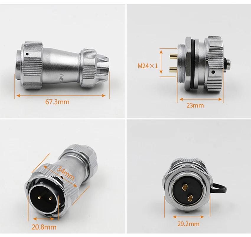 WEIPU WY24 TE+ZM Industrial M24 Waterproof 2Pin 3Pin 4Pin 9Pin 10Pin 12Pin 19PinAutomotive Electrical Connector Signal Adapter