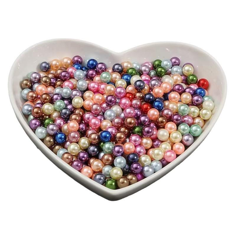 3-12Mm Round Non-Porous Abs Color Imitation Pearl Loose Beads Diy Handmade Jewelry Nail Bead Clothing Matching