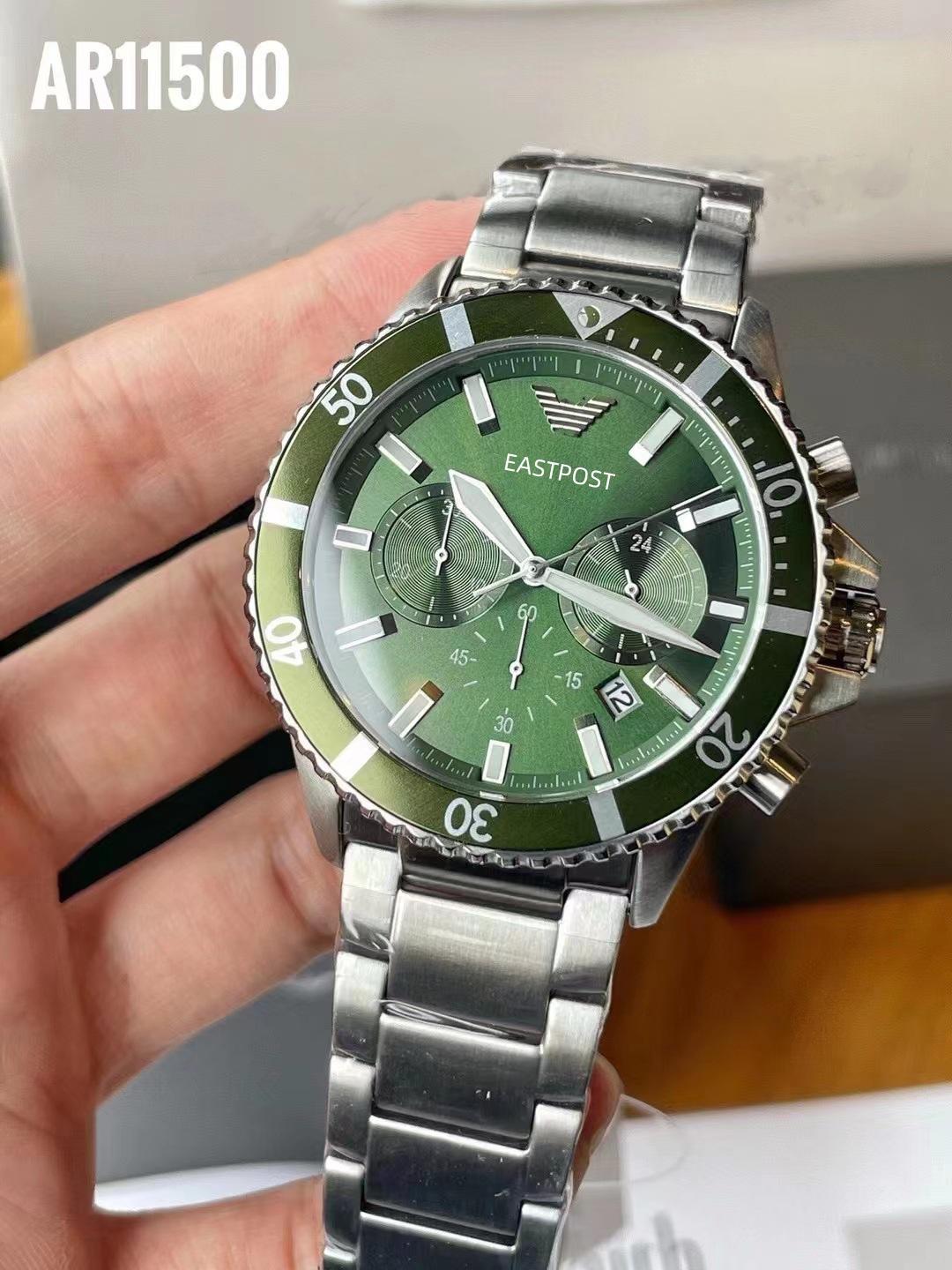 

Watch Large Dial Pilot Watch Men S Watch Three-Eye Six-Hand Multi-Function Chronograph Calendar Sports Men S Ar11360 зеленый цвет-серебро