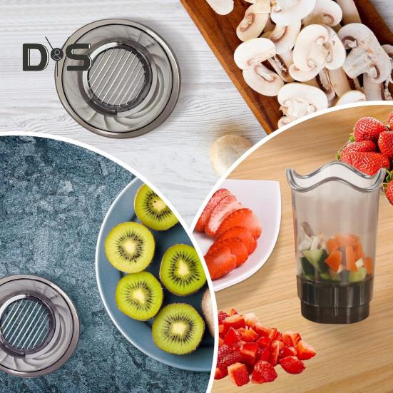 Gemüseschneider, Würfeln und Schneiden, Küchenmaschine für Obst und weiches Gemüse, platzsparender manueller Küchenschneider mit Edelstahlklingen