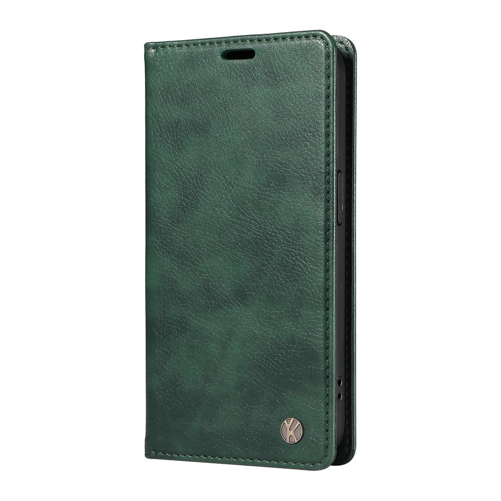 YIKATU YK-006 For Samsung Galaxy S22 5G Magnetic Case Litchi Texture Leather Flip Stand Phone Shell