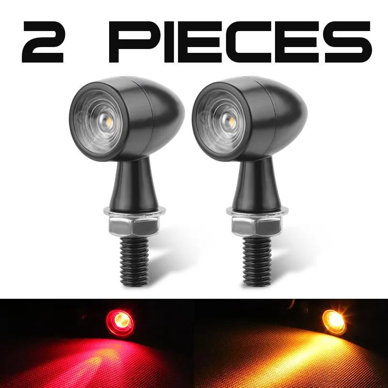 

LED Motorcycle Mini Turn Signal light Red Brake lamp DRL Flashing Indicator Bullet clignotant moto For Honda for cafe racer 12V