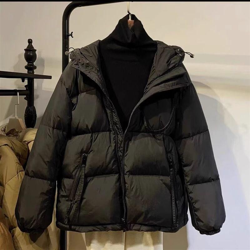 

Осенне-зимняя короткая утолщенная теплая куртка с хлопковой подкладкой, женская куртка с капюшоном, маленькая свободная куртка на молнии с хлопковой подкладкой, верхняя одежда 2XL