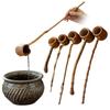 Portable Long Handle Tea Infusers Bamboo Material Handmade Tea Strainers Retro Tea Scoop Home Kitchen