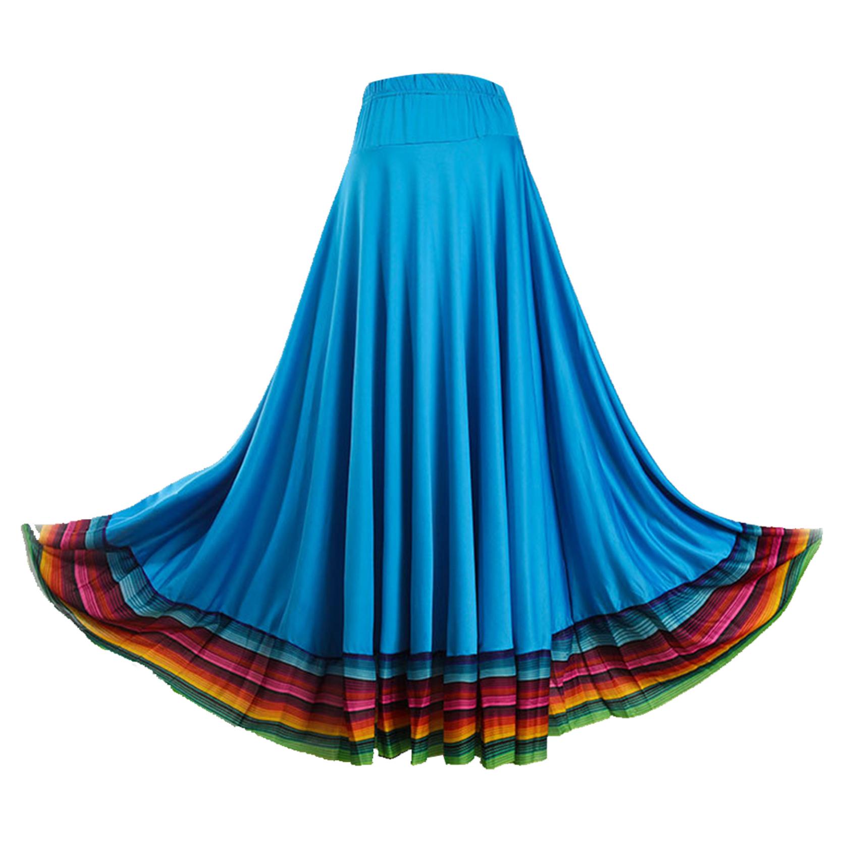 

Свинг-юбка для фламенко, бальный костюм, танцевальная одежда, нарядное платье, длинная юбка для танцев на сцене 5XL 87cm небесно-голубой