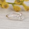 Double Heart Silver Ring, 925 Sterling Silver Minimalist Love Ring, Open Heart Design Dainty Ring Gift for Her.