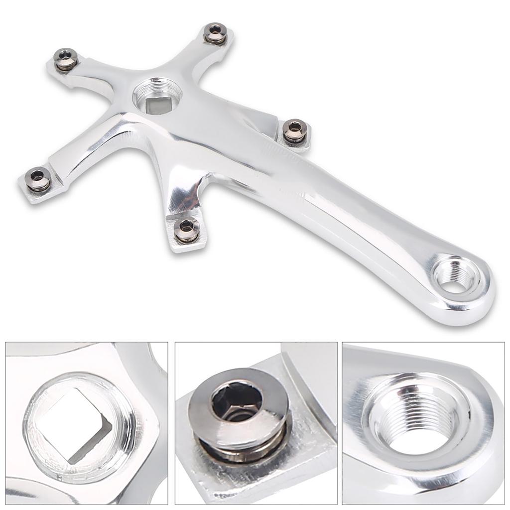 1Pair 170MM Mountain Road Bike Alloy Single Crankset Repair Parts (Black)