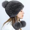 Hat Women's Autumn and Winter New Fashionable Warm Rex Rabbit Fur Hat