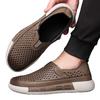 22 Summer New Hole Breathable Leather Sandals Casual Soft Sole Big Head Hollow Sandals