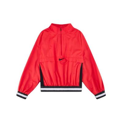 Nike Repel Long-Sleeve 1/2-Zip Jacket Color Block Striped Print Pullover Kids Jackets Red FN8318-657