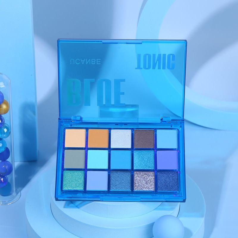 UCANBE - Paleta de Sombras de Ojos Blue Tonic de 15 Colores