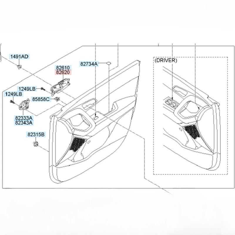 4pcs Door Handle Original for Creta Ix25 2017 2016 Inner Door Handle / Left Side Right Side / Main Driving Ide Button