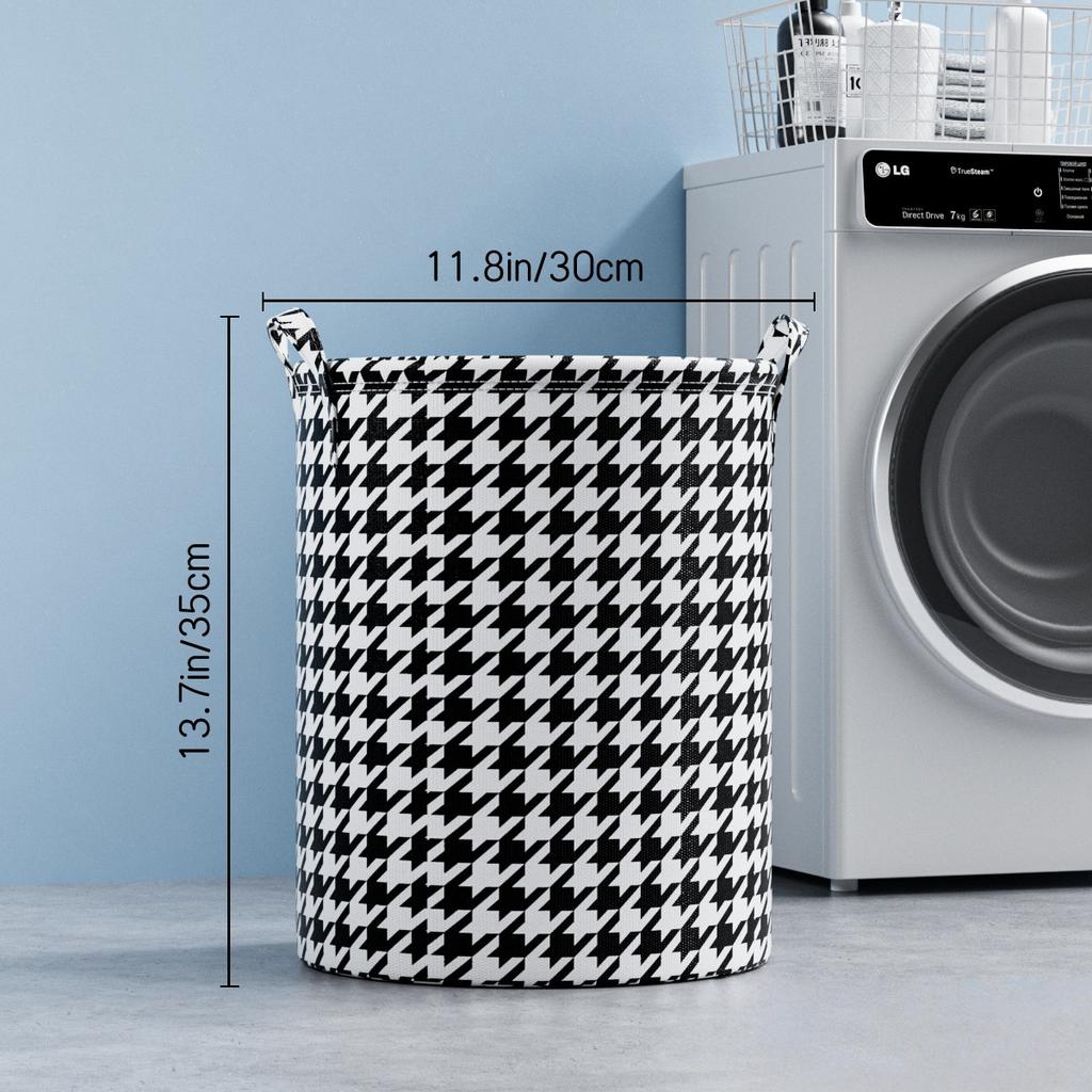 Haundry Thickened Tall Laundry Basket with Handle, Large Collapsible Round Laundry Hamper Bin Laundry Bag for Clothes Storage