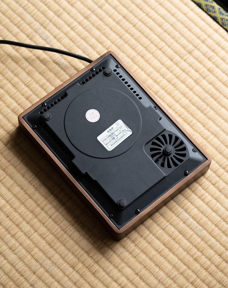 Walnut Electric Ceramic Tea Maker: Mini Indoor Induction Cooker with Glass Kettle