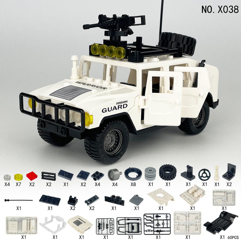 X038 Peacekeeping Pioneer Off-Road Vehicle Boys Assemble Small Particles Building Block Toys Children'S Gifts