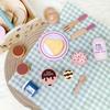 Picnic Basket Hand-held Basket Pretend Play Toys Children's Wooden Simulation Tableware Set Girls' Toys Desserts and Cakes