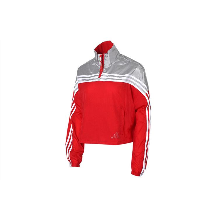 Adidas Jackets Women's Red Gray Multicolor Stand Collar Moderate Other (Unisex) Jackets GJ9021