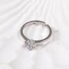 Classic Adjustable Six-Prong Solitaire Ring - Light Luxury Jewelry Accessory