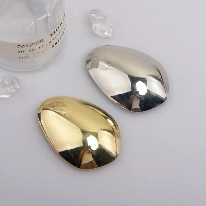 Geometric Glossy Gold Silver Color Metal Eggshell Hairgrips Barrettes for Women Girls Party Hairwear Hair Pins