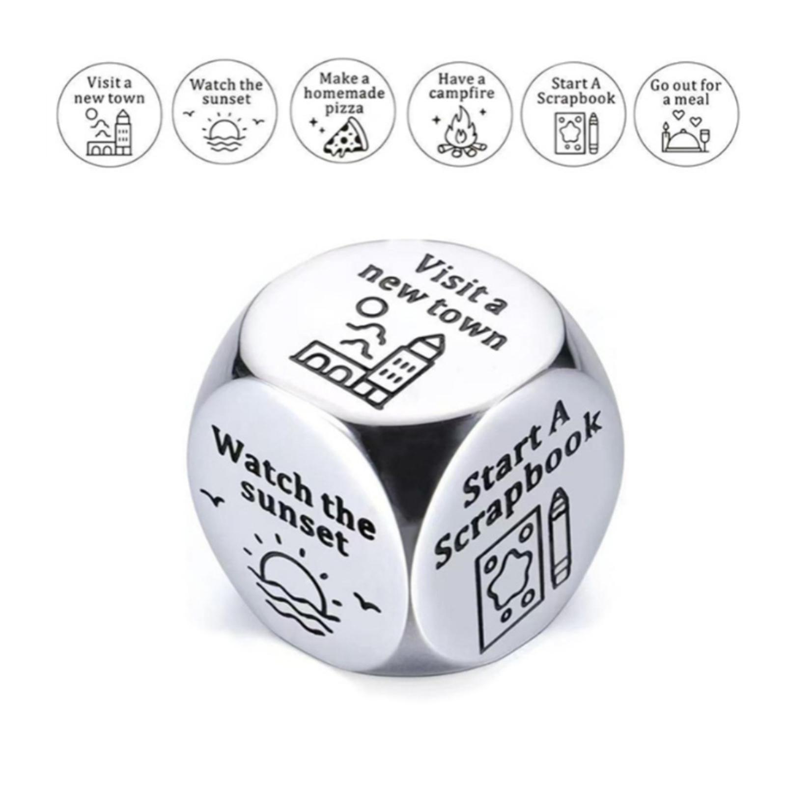 Stainless Steel Dice Decision Dice Couple Date Decision Dice One Size